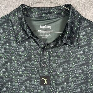 Bogey Bros Polo Shirt Men XL 4 Way Stretch Snake Skin All Over Print Golf Preppy